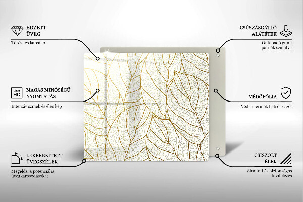 Kitchen worktop protector Line-art leaves pattern