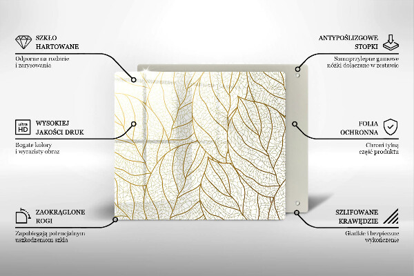 Kitchen worktop protector Line-art leaves pattern