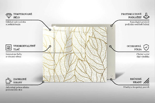 Kitchen worktop protector Line-art leaves pattern