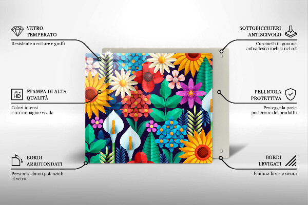 Kitchen worktop protector Illustration meadow flowers