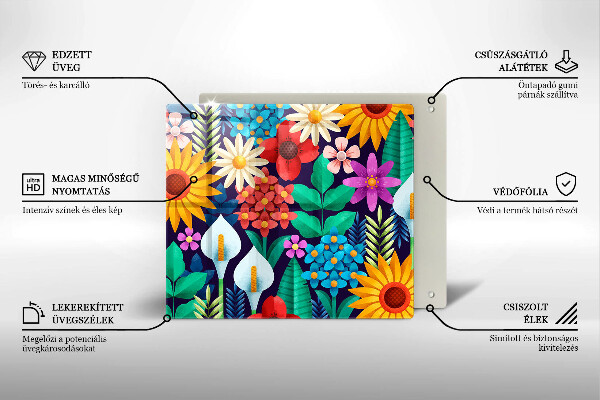 Kitchen worktop protector Illustration meadow flowers