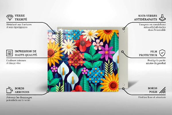 Kitchen worktop protector Illustration meadow flowers