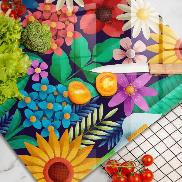 Kitchen worktop protector Illustration meadow flowers