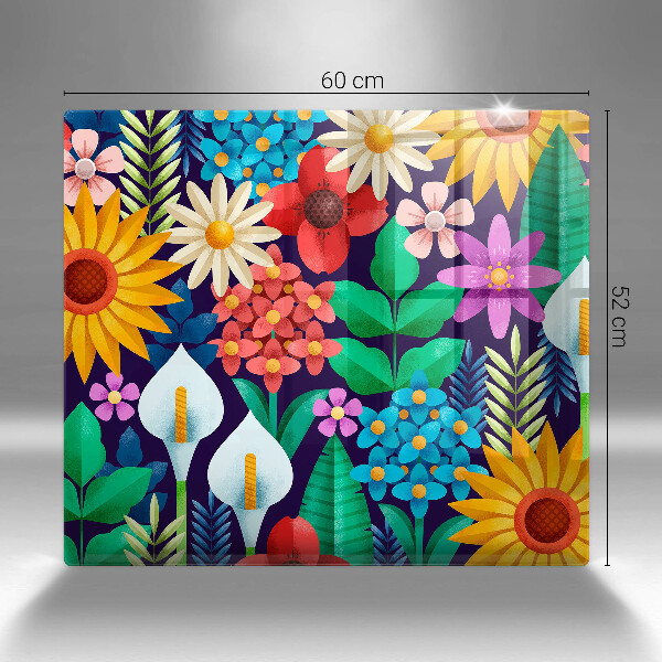 Kitchen worktop protector Illustration meadow flowers