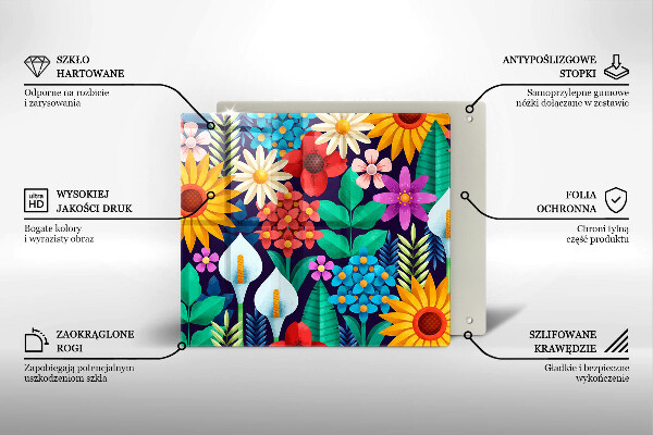 Kitchen worktop protector Illustration meadow flowers