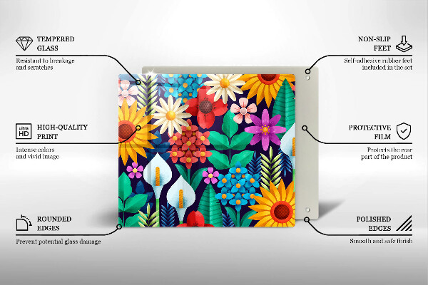 Kitchen worktop protector Illustration meadow flowers