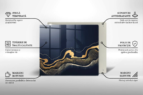 Kitchen worktop protector Abstraction golden lines