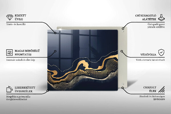 Kitchen worktop protector Abstraction golden lines