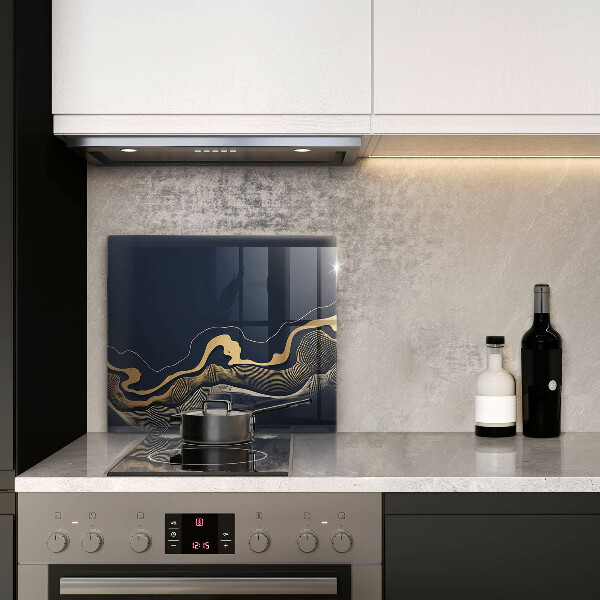 Kitchen worktop protector Abstraction golden lines