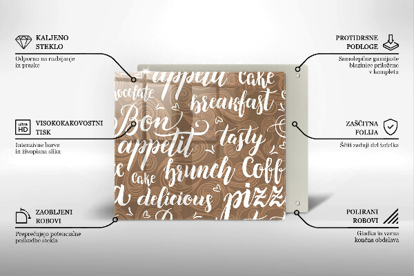 Glass worktop saver Text Bon Appetit