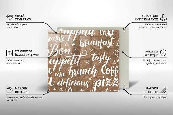 Glass worktop saver Text Bon Appetit