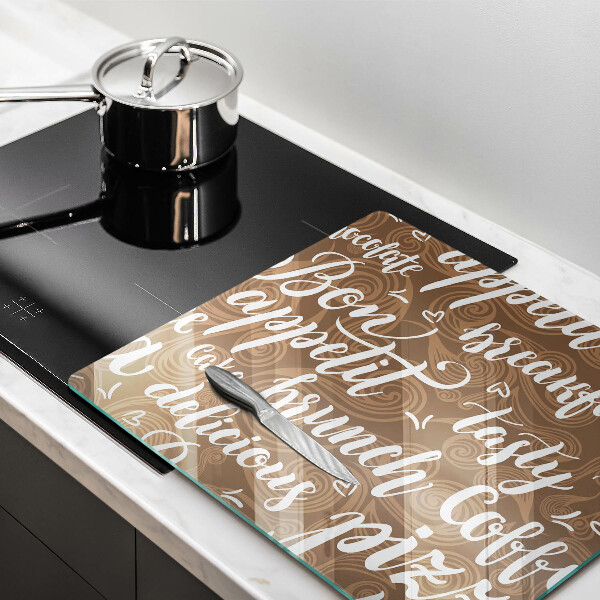 Glass worktop saver Text Bon Appetit