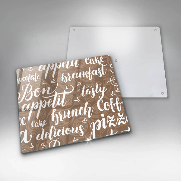 Glass worktop saver Text Bon Appetit