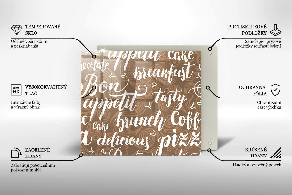 Glass worktop saver Text Bon Appetit