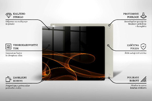 Glass worktop saver Abstract lines