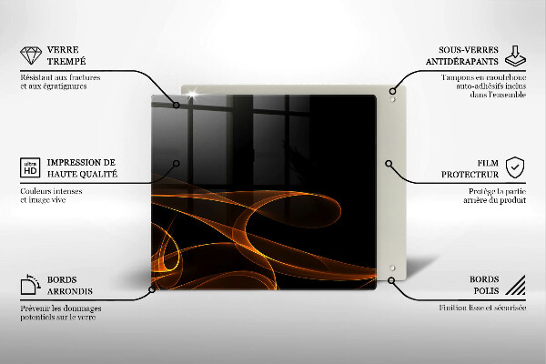 Glass worktop saver Abstract lines
