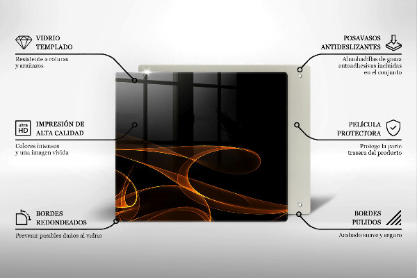 Glass worktop saver Abstract lines