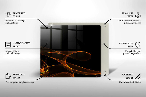 Glass worktop saver Abstract lines