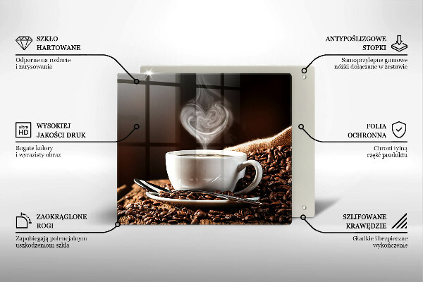 Glass worktop saver Coffee and cup