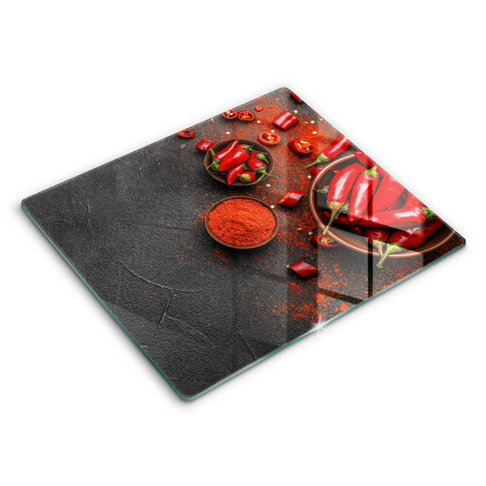 Glass worktop saver Red chili peppers