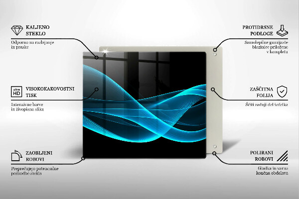 Glass worktop saver Blue abstraction