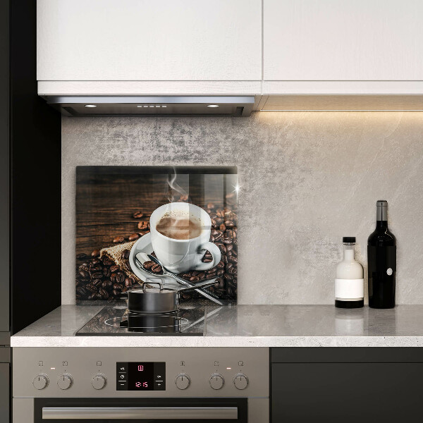 Glass worktop saver Cup and coffee beans