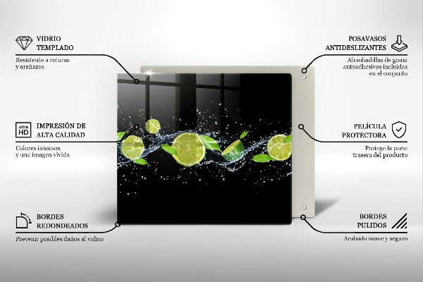 Kitchen worktop protector Lime mint water