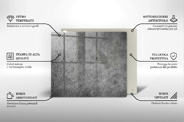 Glass worktop saver Concrete stone texture