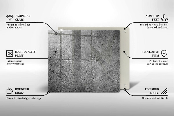 Glass worktop saver Concrete stone texture