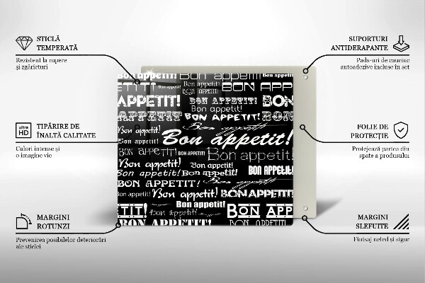 Kitchen worktop protector Kitchen text Bon Appetit