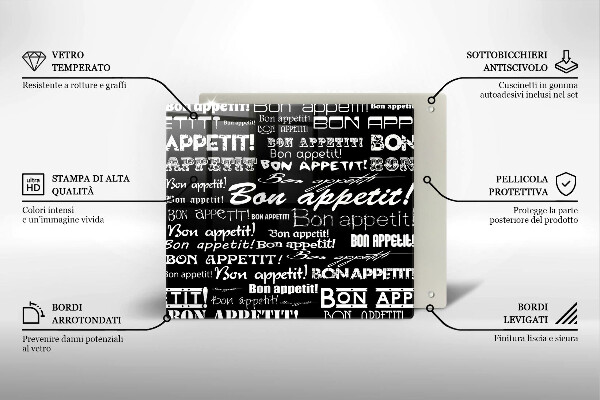 Kitchen worktop protector Kitchen text Bon Appetit