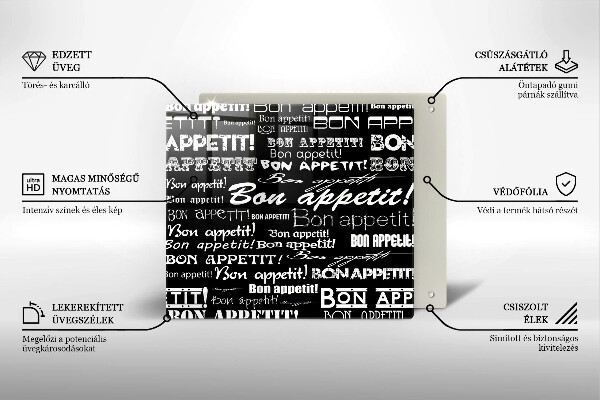 Kitchen worktop protector Kitchen text Bon Appetit