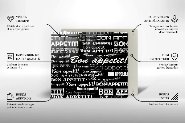 Kitchen worktop protector Kitchen text Bon Appetit