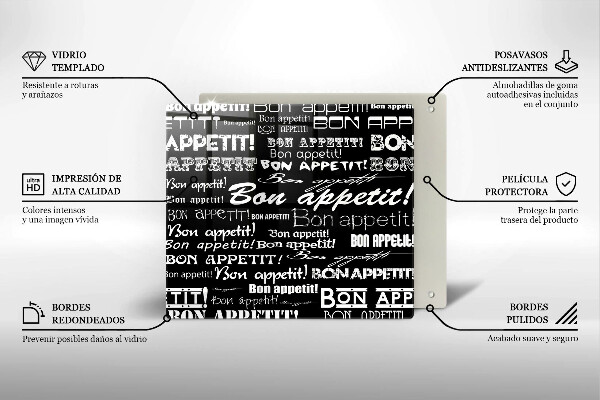 Kitchen worktop protector Kitchen text Bon Appetit