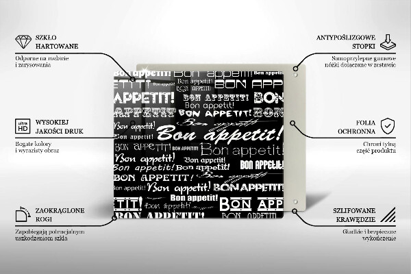 Kitchen worktop protector Kitchen text Bon Appetit