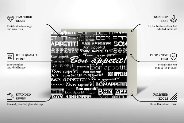 Kitchen worktop protector Kitchen text Bon Appetit