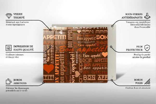 Kitchen worktop protector Text Bon Appetit