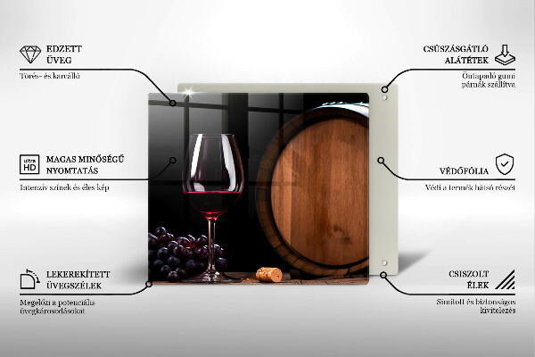 Chopping board A barrel of wine glass