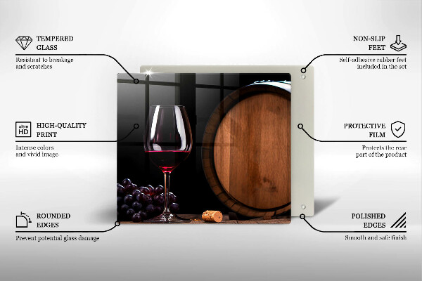 Chopping board A barrel of wine glass
