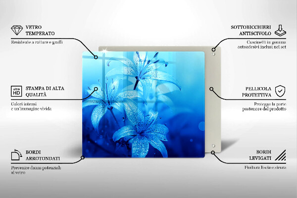 Chopping board Blue flowers