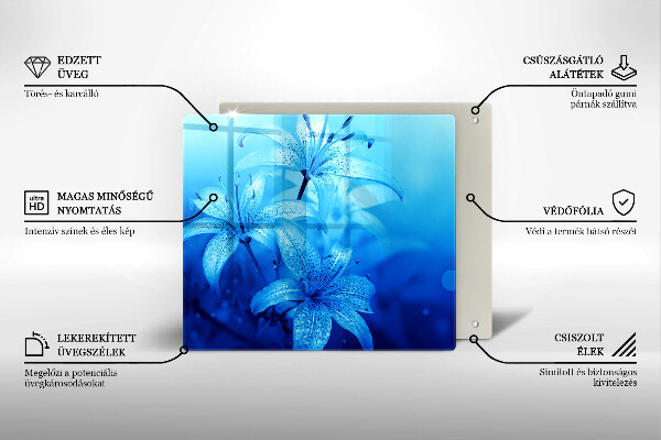 Chopping board Blue flowers