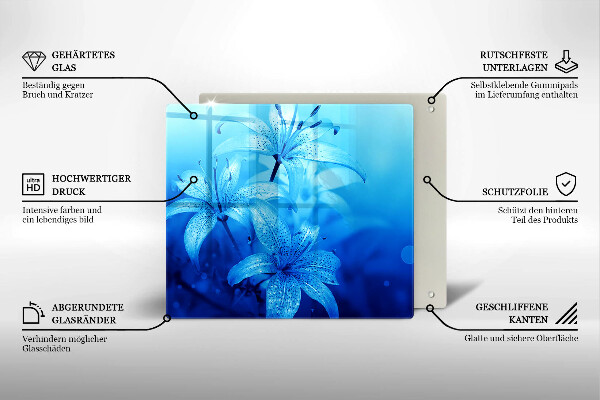 Chopping board Blue flowers