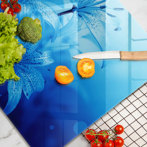 Chopping board Blue flowers