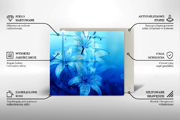 Chopping board Blue flowers