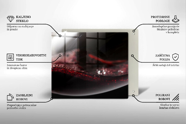 Chopping board Red wine glass