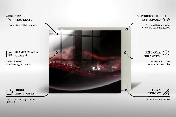 Chopping board Red wine glass