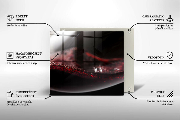 Chopping board Red wine glass