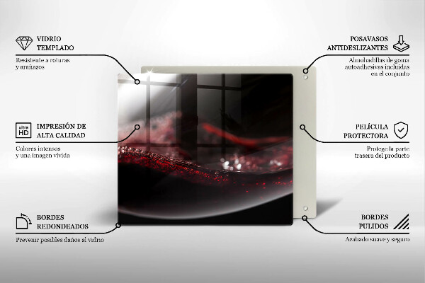 Chopping board Red wine glass