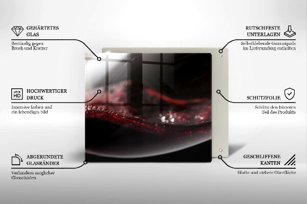 Chopping board Red wine glass