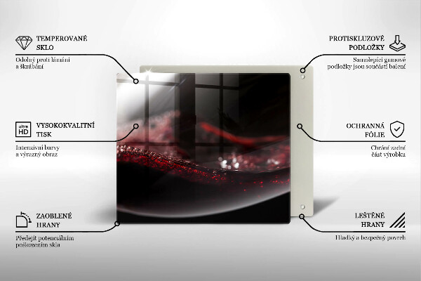 Chopping board Red wine glass